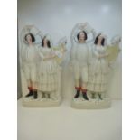 Pair of Staffordshire flat back figurines