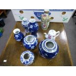 A 19th Century vase, various Chinese blue and white items etc