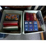 2 canvas boxes of mixed GB and world stamps