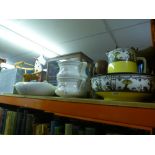 2 porcelain chamber pots in floral decoration along with a bowl & ewer having an oriental scene etc.