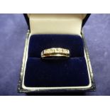 18ct white gold ring set with 5 small diamonds, marked 18ct, size Q/R, total item weight approx 3.9g