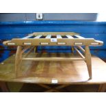 Light elm Ercol style footstool, minus cushion