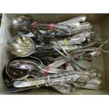 A quantity of silver plated knives and forks etc.