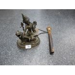 Bronze, possibly Tibetan figure and a primitive axe