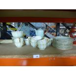 A quantity of china to include plates, bowls, cups, coffee pot by Burlington