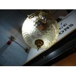 Art Deco style smokey glass and brass ceiling light