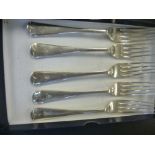 A set of 5 silver forks weight aprox 8.59oz, hallmarked Sheffield 1920 makers mark W & H