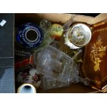 A box of mixed china and glassware