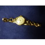 9ct gold ladies watch by Uno, wind-up, weight approx 15g