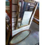 4 wall mirrors including gilt framed and mahogany examples.
