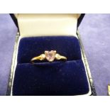 9ct yellow gold dress ring with heart shaped amethyst and similar 9ct pendant with heart shaped