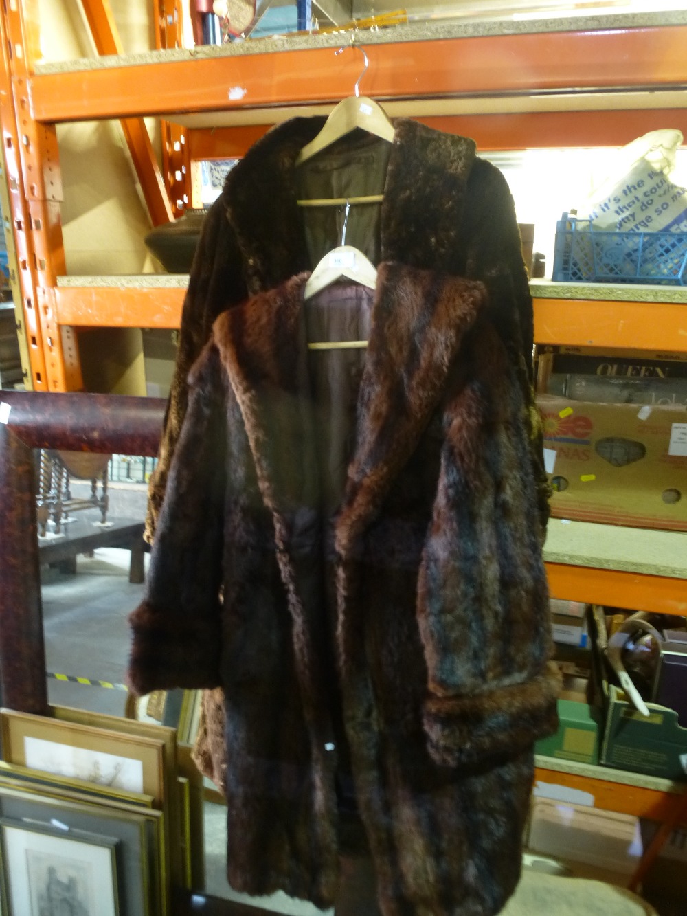 Brown fur coat and one other by Victor Segall