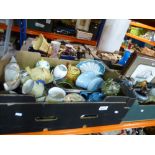 Three boxes of mostly china, some glassware to include Sylvac, Winterware, Aynsley, etc