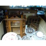 A box of mixed items including glass dishes, chinaware, glazed and framed pictures, etc