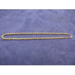 9ct yellow gold rope twist neck chain, marked 375, total weight approx 4.2g