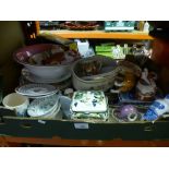 A box of mixed china to include small items of Spode