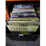 Box of LP records including Sister Sledge, Womak & Womak, Boney M etc.