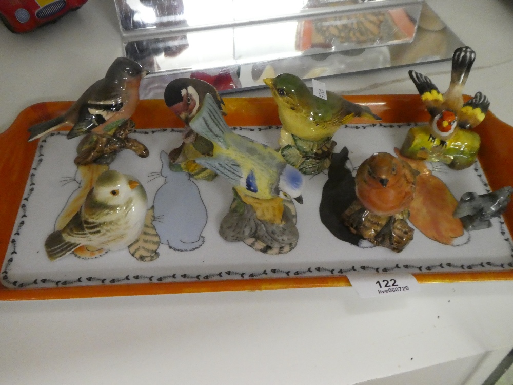 A small quantity of bird figures to include a Beswick Robin, Beswick Greenfinch, Crown Staffordshire