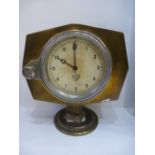 Vintage Art Deco style brass mantle clock by Smiths - possibly originally from a car