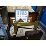 Quantity of mostly framed and glazed pictures to incl. Map of Worcester, 10 rules to live by, and