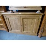 Waxed pine 2 door cupboard with internal shelves