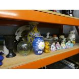 A selection of mixed china items to include a ginger jar, vases, oriental characters, etc