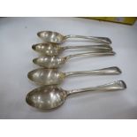 A set of 5 silver teaspoons weight approx 4.14 oz, hallmarked Sheffield 1920, maker's mark W & H