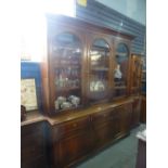 Tony Victorian style 4 door glazed bookcase above 3 cupboards and drawers