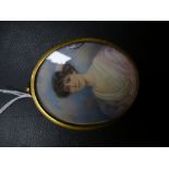 A late Victorian miniature on ivory of a lady, unsigned