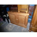 Stripped pine two door cupboard