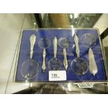 Set of small magnifying glasses