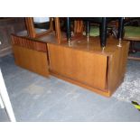 Mid century teak sideboard with sliding doors, AF