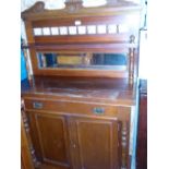 Vintage mahogany mirror back Chiffonier with drawer above cupboards