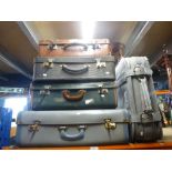 Five vintage suitcases