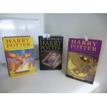 Three hardback Harry Potter books