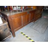 Large antique panelled front coffer