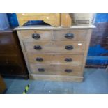 Pine chest of two short drawers over 3 long