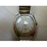 9ct yellow gold cased wristwatch marked 375 with expanding strap