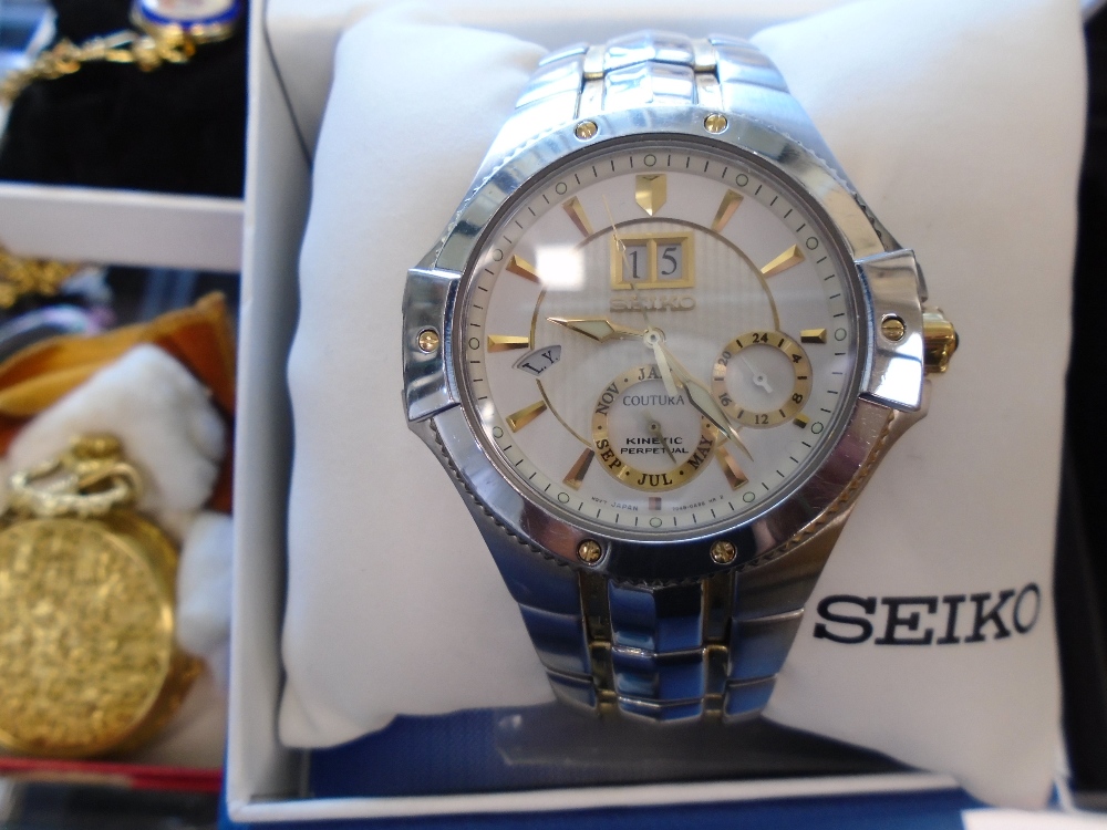 A selection of boxed mens watches to include Seiko, Sekonda, Festina and two pocket watches, etc ( - Image 3 of 6