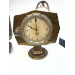 Vintage Art Deco style brass mantle clock by Smiths - possibly originally from a car