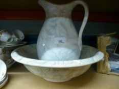 A bowl and ewer