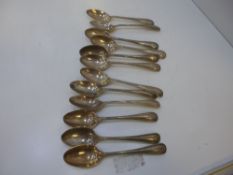 Set of silver teaspoons with beaded edges hallmarked Sheffield 1899 John Round and Son Ltd. Gross