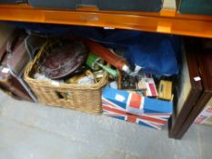 Two boxes of mixed collectables to include treen, glass, etc