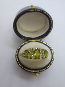9ct yellow gold dress ring set with Peridot, marked 375, size R, weight approx 3.7g