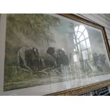 David Shepherd; a signed print of Elephants at Amboseli