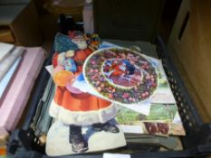 A box of vintage postcards and greeting cards