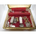 Quantity of costume jewellery including 2 x 1oz silver hallmarked ingots and silver cufflinks