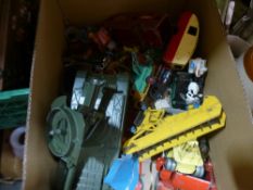 A box of playworn Dinky & Corgi toys