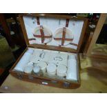 A Coracle vintage picnic set in rexine case
