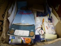 A box of shipping memorabilia, P & O, etc